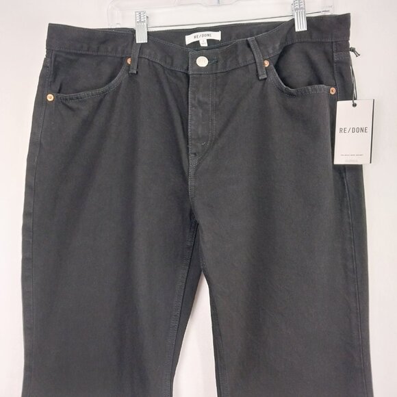RE/DONE 70s High Rise Wide Leg Jeans Women's Size 32 Black Denim Retro Western - Picture 5 of 14